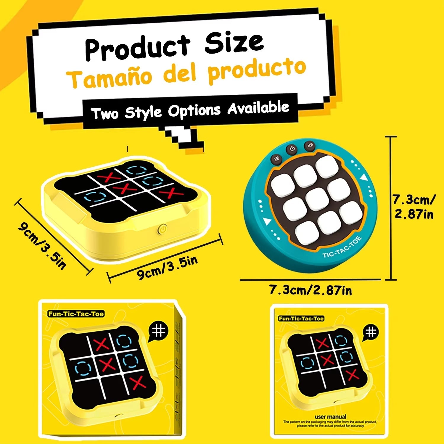 4 in 1 Electronic Tic Tac Toe Game, Portable Handheld Puzzle Game Console