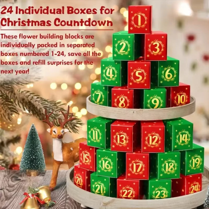 24 Days Countdown Calendar Gifts Box 3D puzzle Toys Set