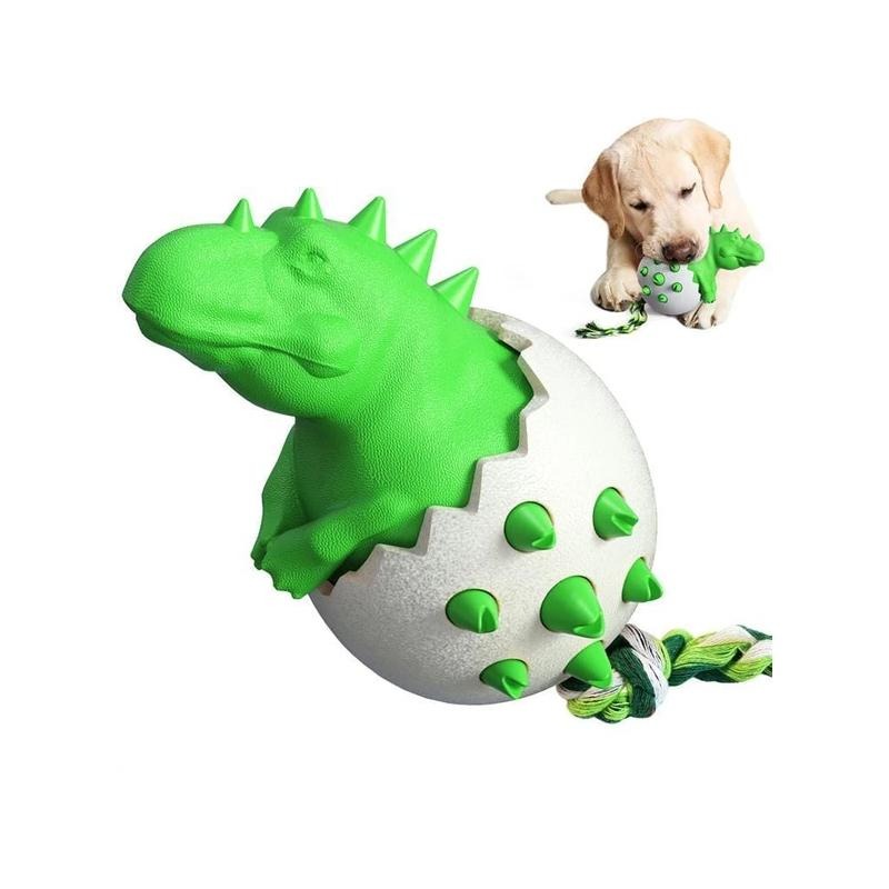 Dinosaur Egg Dog Chew Toy – Durable Interactive Chew Toy for Aggressive Chewers | Teeth Cleaning & Anxiety Relief