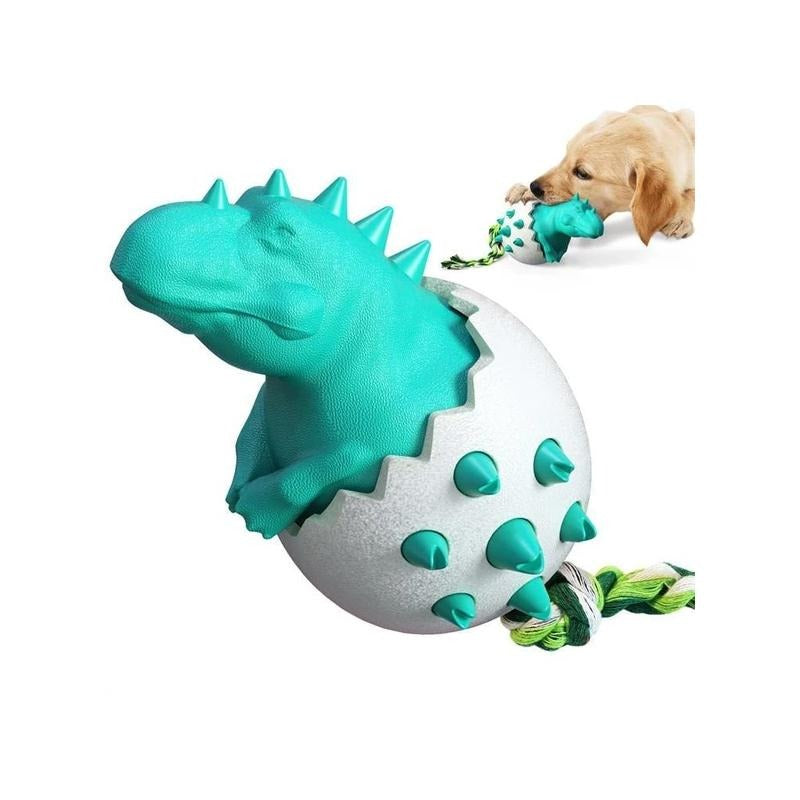 Dinosaur Egg Dog Chew Toy – Durable Interactive Chew Toy for Aggressive Chewers | Teeth Cleaning & Anxiety Relief